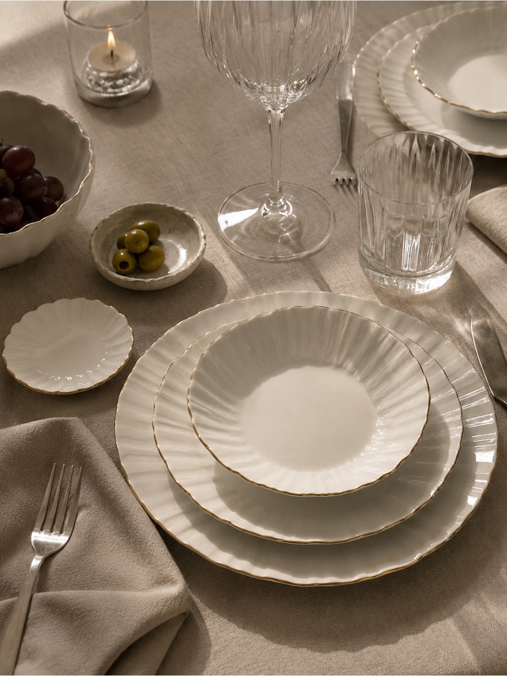 H&M HOME White Porcelain Dinnerware